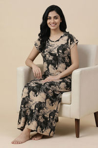 Zivame Woven Ankle Length Nightdress - Whitecap Gray — thumbnail 5